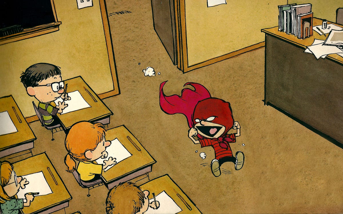 A child at school accompanying an essay on stress